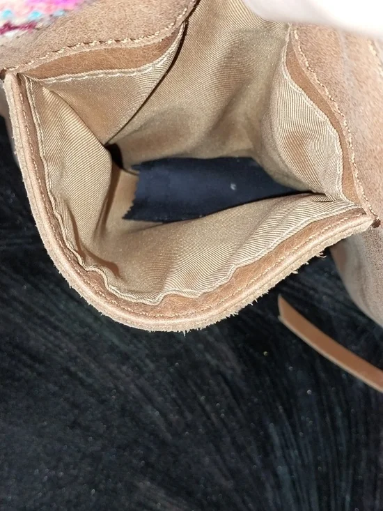 The Sak Tan Embroidered Crossbody Bag with Pink Accent - Picture 3 of 7